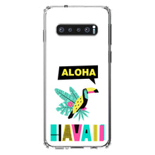 DistinctInk® Clear Shockproof Hybrid Case for Apple iPhone / Samsung Galaxy / Google Pixel - Summer Graphics - Aloha Hawaii Yellow Teal Pink