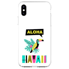 DistinctInk® Clear Shockproof Hybrid Case for Apple iPhone / Samsung Galaxy / Google Pixel - Summer Graphics - Aloha Hawaii Yellow Teal Pink