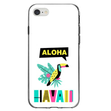 DistinctInk® Clear Shockproof Hybrid Case for Apple iPhone / Samsung Galaxy / Google Pixel - Summer Graphics - Aloha Hawaii Yellow Teal Pink