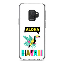 DistinctInk® Clear Shockproof Hybrid Case for Apple iPhone / Samsung Galaxy / Google Pixel - Summer Graphics - Aloha Hawaii Yellow Teal Pink
