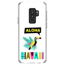 DistinctInk® Clear Shockproof Hybrid Case for Apple iPhone / Samsung Galaxy / Google Pixel - Summer Graphics - Aloha Hawaii Yellow Teal Pink