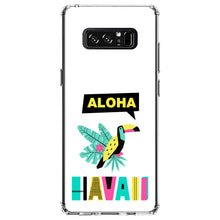 DistinctInk® Clear Shockproof Hybrid Case for Apple iPhone / Samsung Galaxy / Google Pixel - Summer Graphics - Aloha Hawaii Yellow Teal Pink