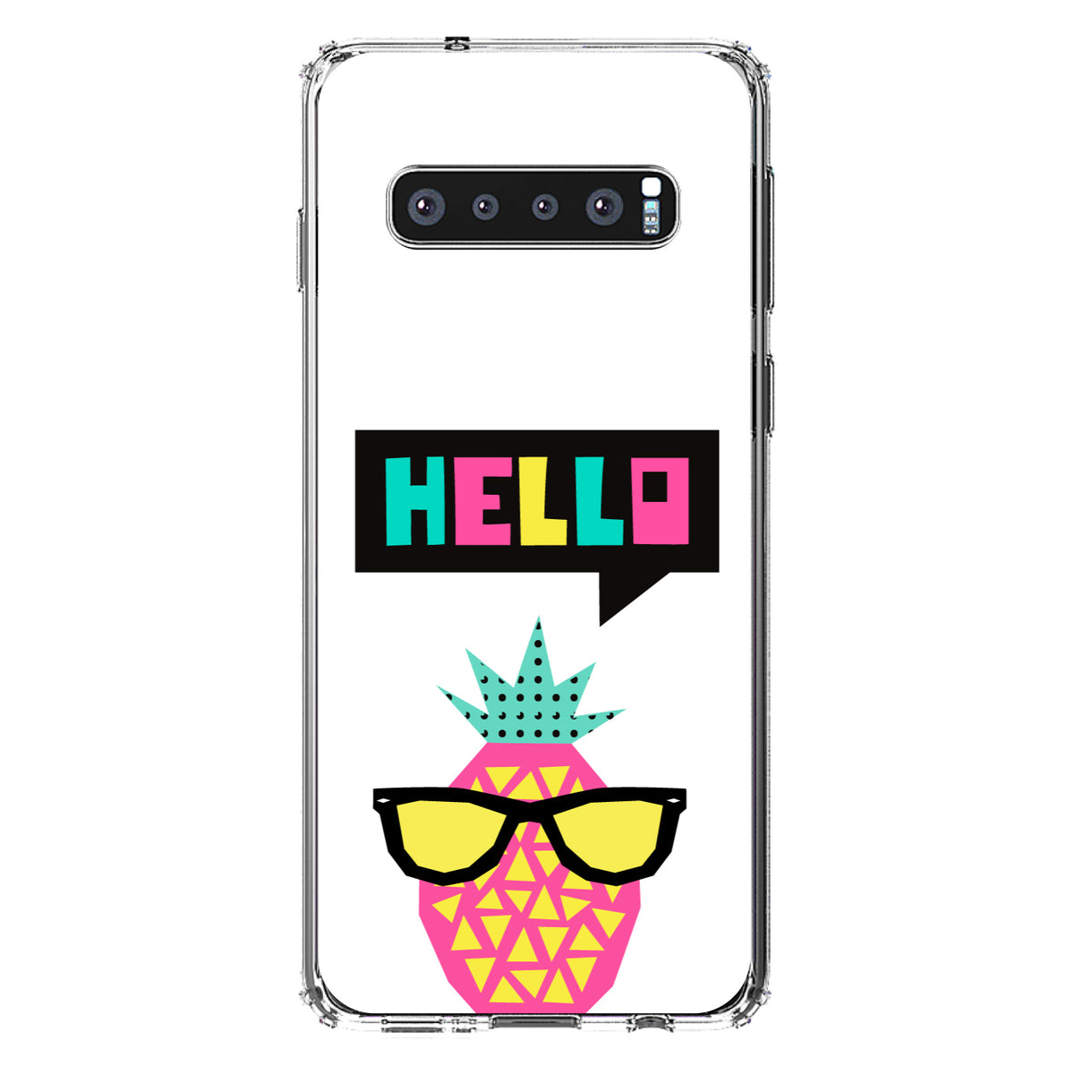Summer Graphics, Hello Cartoon Pineapple Clear Shockproof iPhone Case, view 17