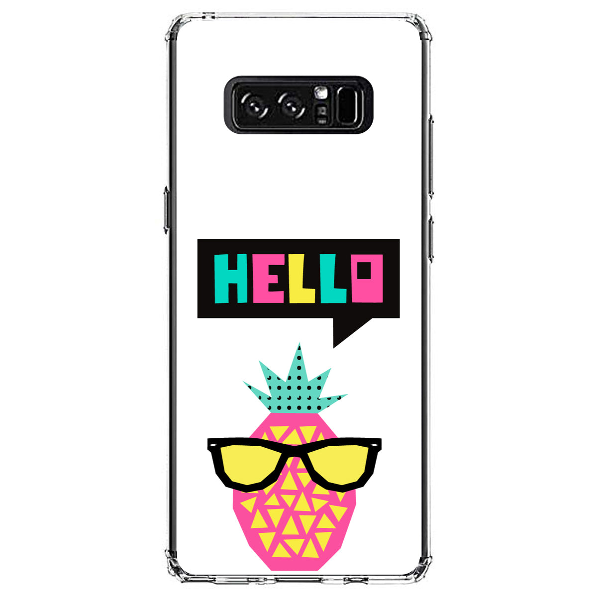 Summer Graphics, Hello Cartoon Pineapple Clear Shockproof iPhone Case, view 12