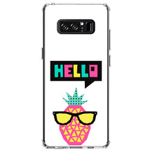 DistinctInk® Clear Shockproof Hybrid Case for Apple iPhone / Samsung Galaxy / Google Pixel - Summer Graphics - Hello Cartoon Pineapple