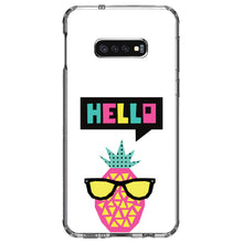 DistinctInk® Clear Shockproof Hybrid Case for Apple iPhone / Samsung Galaxy / Google Pixel - Summer Graphics - Hello Cartoon Pineapple