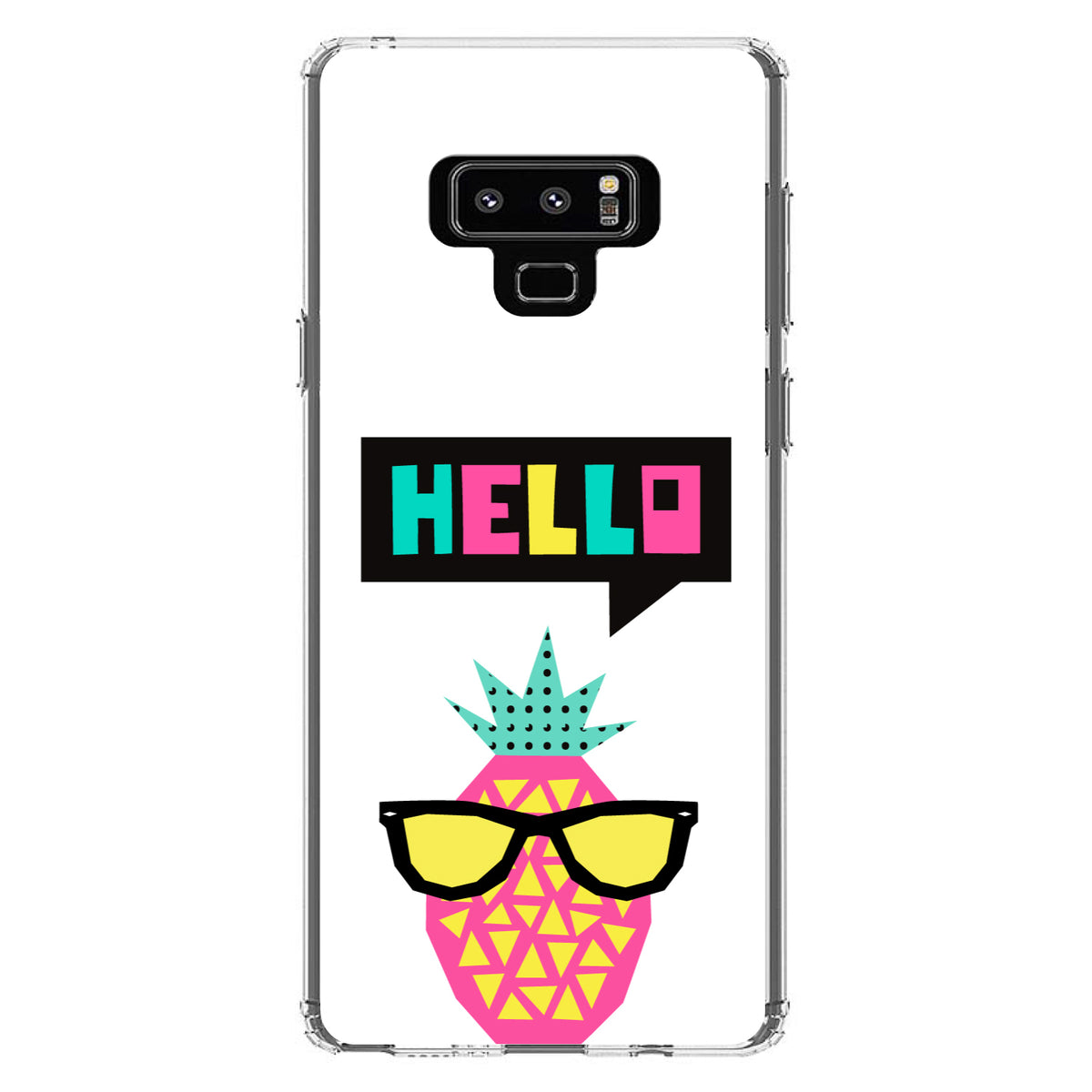 Summer Graphics, Hello Cartoon Pineapple Clear Shockproof iPhone Case, view 11
