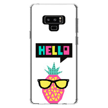 DistinctInk® Clear Shockproof Hybrid Case for Apple iPhone / Samsung Galaxy / Google Pixel - Summer Graphics - Hello Cartoon Pineapple