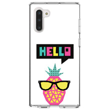 DistinctInk® Clear Shockproof Hybrid Case for Apple iPhone / Samsung Galaxy / Google Pixel - Summer Graphics - Hello Cartoon Pineapple