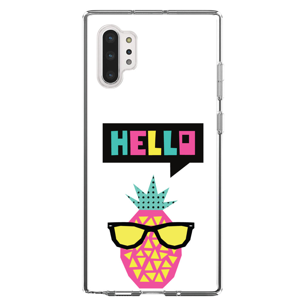 Summer Graphics, Hello Cartoon Pineapple Clear Shockproof iPhone Case, view 10