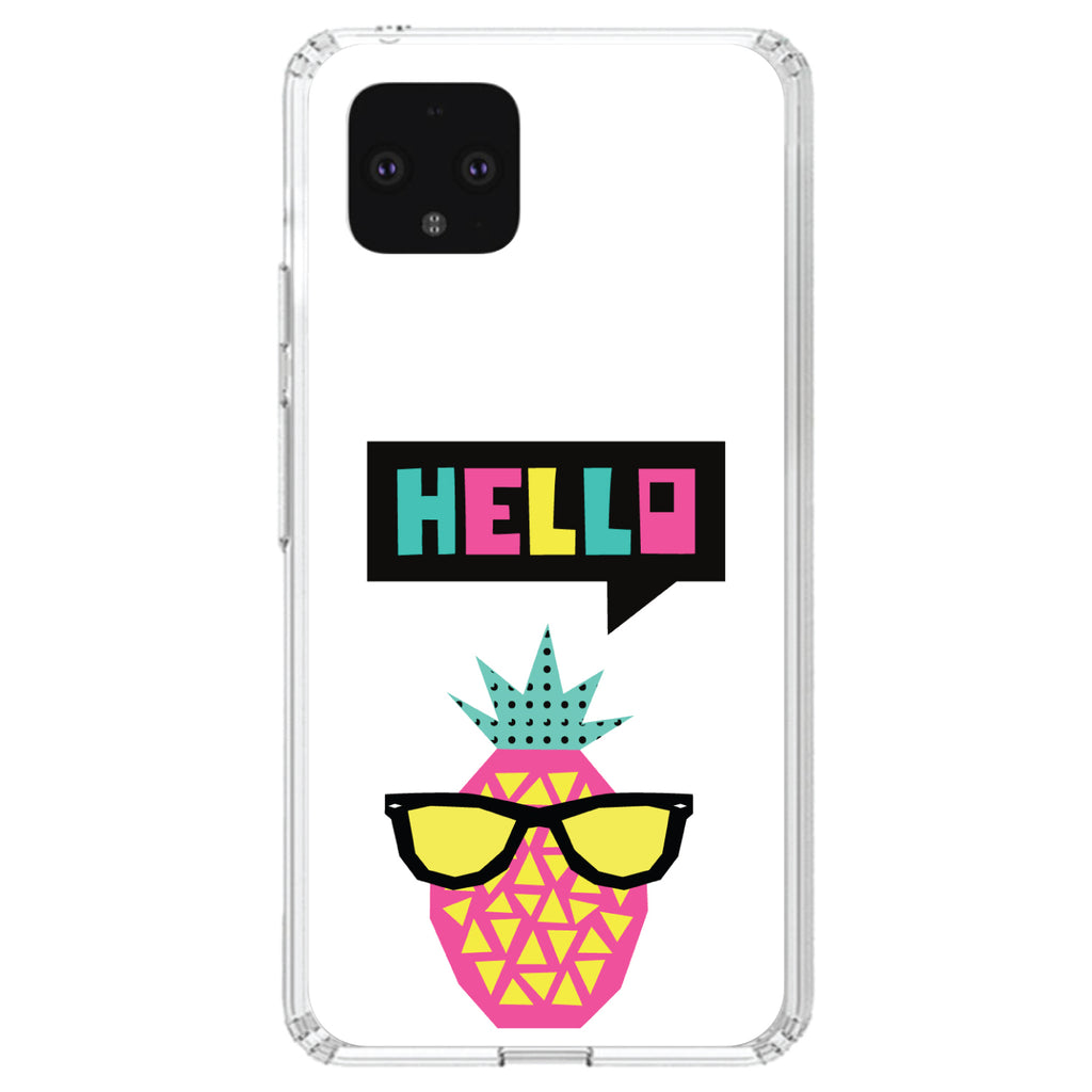 Summer Graphics, Hello Cartoon Pineapple Clear Shockproof iPhone Case, view 24
