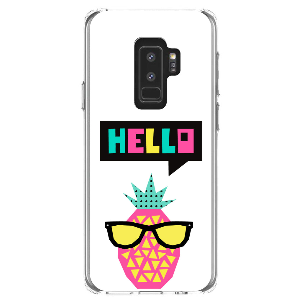 Summer Graphics, Hello Cartoon Pineapple Clear Shockproof iPhone Case, view 20