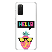 DistinctInk® Clear Shockproof Hybrid Case for Apple iPhone / Samsung Galaxy / Google Pixel - Summer Graphics - Hello Cartoon Pineapple