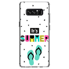 DistinctInk® Clear Shockproof Hybrid Case for Apple iPhone / Samsung Galaxy / Google Pixel - Summer Graphics - It's Summer Cartoon Flip Flops