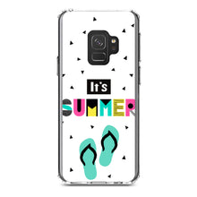 DistinctInk® Clear Shockproof Hybrid Case for Apple iPhone / Samsung Galaxy / Google Pixel - Summer Graphics - It's Summer Cartoon Flip Flops