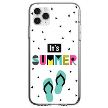 DistinctInk® Clear Shockproof Hybrid Case for Apple iPhone / Samsung Galaxy / Google Pixel - Summer Graphics - It's Summer Cartoon Flip Flops