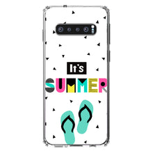DistinctInk® Clear Shockproof Hybrid Case for Apple iPhone / Samsung Galaxy / Google Pixel - Summer Graphics - It's Summer Cartoon Flip Flops