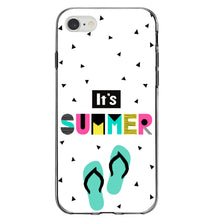 DistinctInk® Clear Shockproof Hybrid Case for Apple iPhone / Samsung Galaxy / Google Pixel - Summer Graphics - It's Summer Cartoon Flip Flops