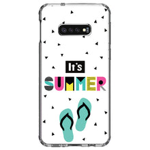 DistinctInk® Clear Shockproof Hybrid Case for Apple iPhone / Samsung Galaxy / Google Pixel - Summer Graphics - It's Summer Cartoon Flip Flops