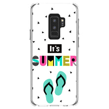 DistinctInk® Clear Shockproof Hybrid Case for Apple iPhone / Samsung Galaxy / Google Pixel - Summer Graphics - It's Summer Cartoon Flip Flops