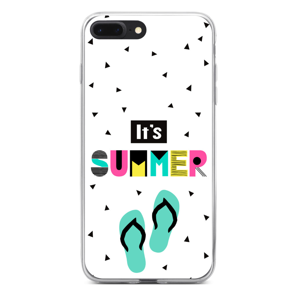 Summer Graphics, It's Summer Cartoon Flip Flops Clear Shockproof iPhone Case, view 6