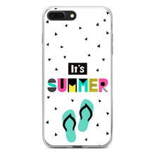 DistinctInk® Clear Shockproof Hybrid Case for Apple iPhone / Samsung Galaxy / Google Pixel - Summer Graphics - It's Summer Cartoon Flip Flops