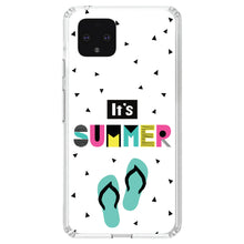 DistinctInk® Clear Shockproof Hybrid Case for Apple iPhone / Samsung Galaxy / Google Pixel - Summer Graphics - It's Summer Cartoon Flip Flops