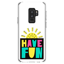 DistinctInk® Clear Shockproof Hybrid Case for Apple iPhone / Samsung Galaxy / Google Pixel - Summer Graphics - Have Fun Yellow Teal Black