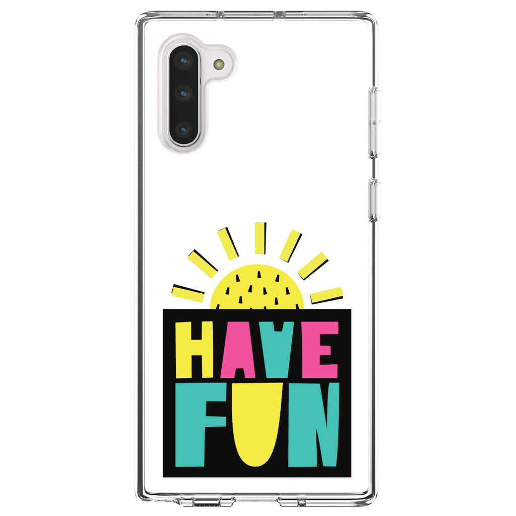 Summer Graphics, Have Fun Yellow Teal Black Clear Shockproof iPhone Case, view 9