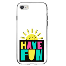DistinctInk® Clear Shockproof Hybrid Case for Apple iPhone / Samsung Galaxy / Google Pixel - Summer Graphics - Have Fun Yellow Teal Black
