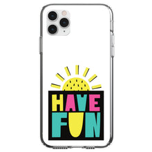 DistinctInk® Clear Shockproof Hybrid Case for Apple iPhone / Samsung Galaxy / Google Pixel - Summer Graphics - Have Fun Yellow Teal Black