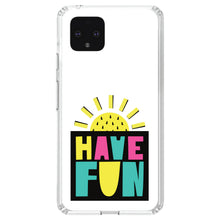 DistinctInk® Clear Shockproof Hybrid Case for Apple iPhone / Samsung Galaxy / Google Pixel - Summer Graphics - Have Fun Yellow Teal Black