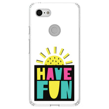 DistinctInk® Clear Shockproof Hybrid Case for Apple iPhone / Samsung Galaxy / Google Pixel - Summer Graphics - Have Fun Yellow Teal Black