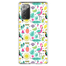 DistinctInk® Clear Shockproof Hybrid Case for Apple iPhone / Samsung Galaxy / Google Pixel - Summer Graphics - Flamingo Pineapple Sun Glasses