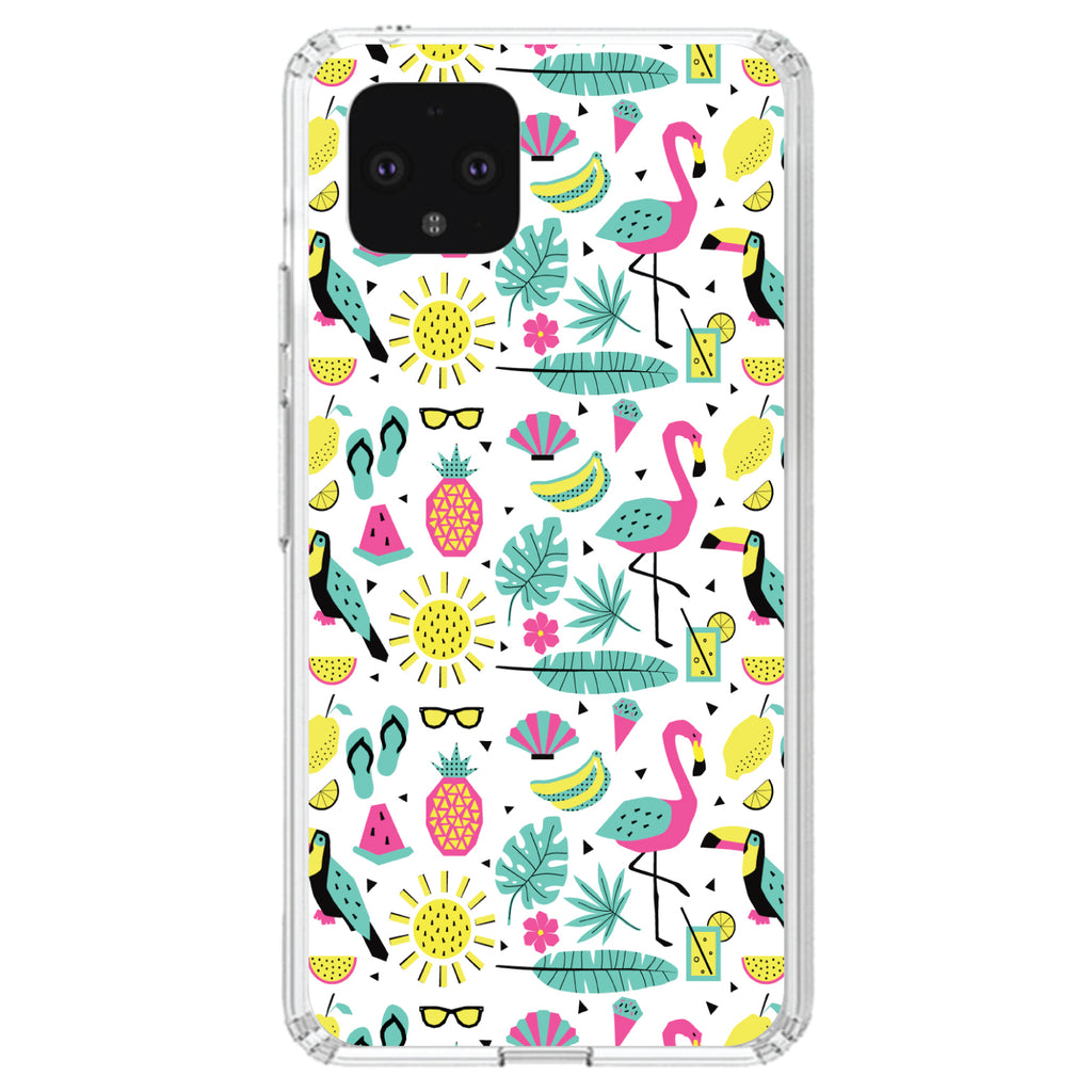 Summer Graphics, Flamingo Pineapple Sun Glasses Clear Shockproof iPhone Case, view 23