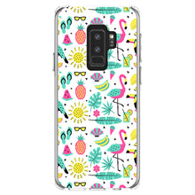DistinctInk® Clear Shockproof Hybrid Case for Apple iPhone / Samsung Galaxy / Google Pixel - Summer Graphics - Flamingo Pineapple Sun Glasses