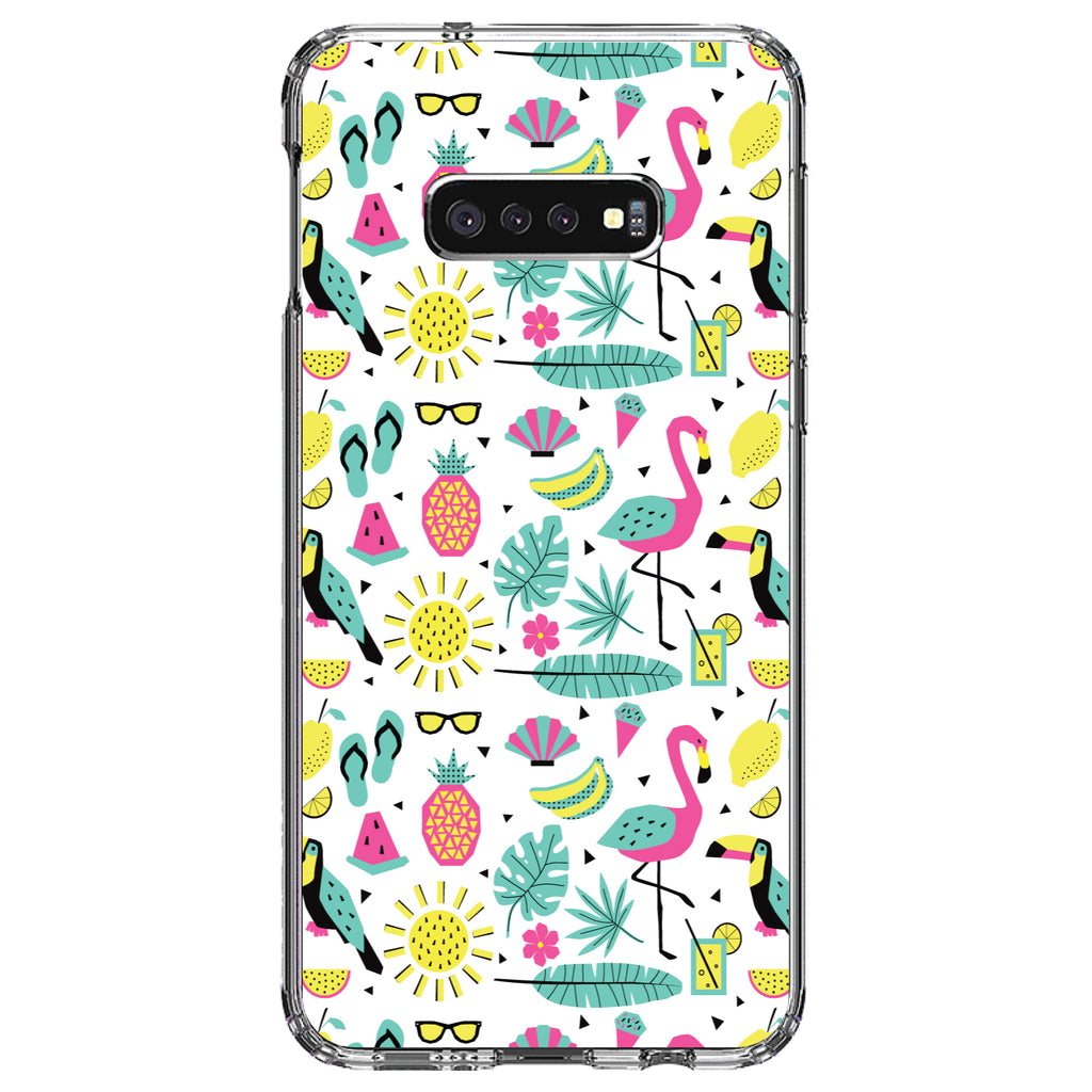 Summer Graphics, Flamingo Pineapple Sun Glasses Clear Shockproof iPhone Case, view 18