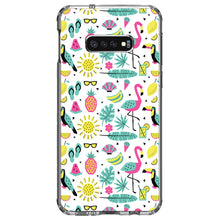 DistinctInk® Clear Shockproof Hybrid Case for Apple iPhone / Samsung Galaxy / Google Pixel - Summer Graphics - Flamingo Pineapple Sun Glasses