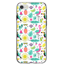 DistinctInk® Clear Shockproof Hybrid Case for Apple iPhone / Samsung Galaxy / Google Pixel - Summer Graphics - Flamingo Pineapple Sun Glasses