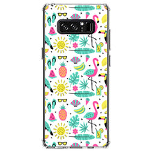DistinctInk® Clear Shockproof Hybrid Case for Apple iPhone / Samsung Galaxy / Google Pixel - Summer Graphics - Flamingo Pineapple Sun Glasses