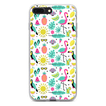 DistinctInk® Clear Shockproof Hybrid Case for Apple iPhone / Samsung Galaxy / Google Pixel - Summer Graphics - Flamingo Pineapple Sun Glasses