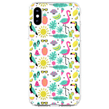 DistinctInk® Clear Shockproof Hybrid Case for Apple iPhone / Samsung Galaxy / Google Pixel - Summer Graphics - Flamingo Pineapple Sun Glasses