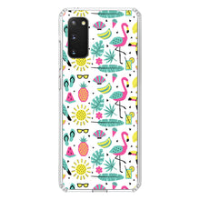 DistinctInk® Clear Shockproof Hybrid Case for Apple iPhone / Samsung Galaxy / Google Pixel - Summer Graphics - Flamingo Pineapple Sun Glasses