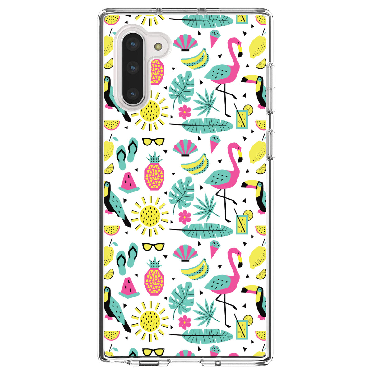 Summer Graphics, Flamingo Pineapple Sun Glasses Clear Shockproof iPhone Case, view 9