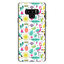 DistinctInk® Clear Shockproof Hybrid Case for Apple iPhone / Samsung Galaxy / Google Pixel - Summer Graphics - Flamingo Pineapple Sun Glasses