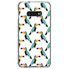 DistinctInk® Clear Shockproof Hybrid Case for Apple iPhone / Samsung Galaxy / Google Pixel - Summer Graphics - Toucan Pattern - Teal