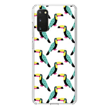DistinctInk® Clear Shockproof Hybrid Case for Apple iPhone / Samsung Galaxy / Google Pixel - Summer Graphics - Toucan Pattern - Teal