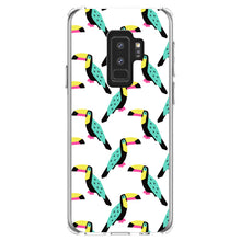 DistinctInk® Clear Shockproof Hybrid Case for Apple iPhone / Samsung Galaxy / Google Pixel - Summer Graphics - Toucan Pattern - Teal