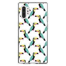 DistinctInk® Clear Shockproof Hybrid Case for Apple iPhone / Samsung Galaxy / Google Pixel - Summer Graphics - Toucan Pattern - Teal