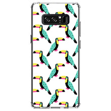 DistinctInk® Clear Shockproof Hybrid Case for Apple iPhone / Samsung Galaxy / Google Pixel - Summer Graphics - Toucan Pattern - Teal